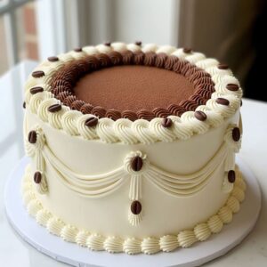 Elegant Coffee and Cream Cake