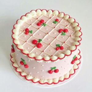 Vintage Cherry Lattice Cake