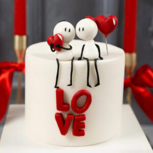 Sweetheart Stick Figure Love Cake