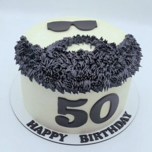 Cool Bearded Milestone Birthday Cake
