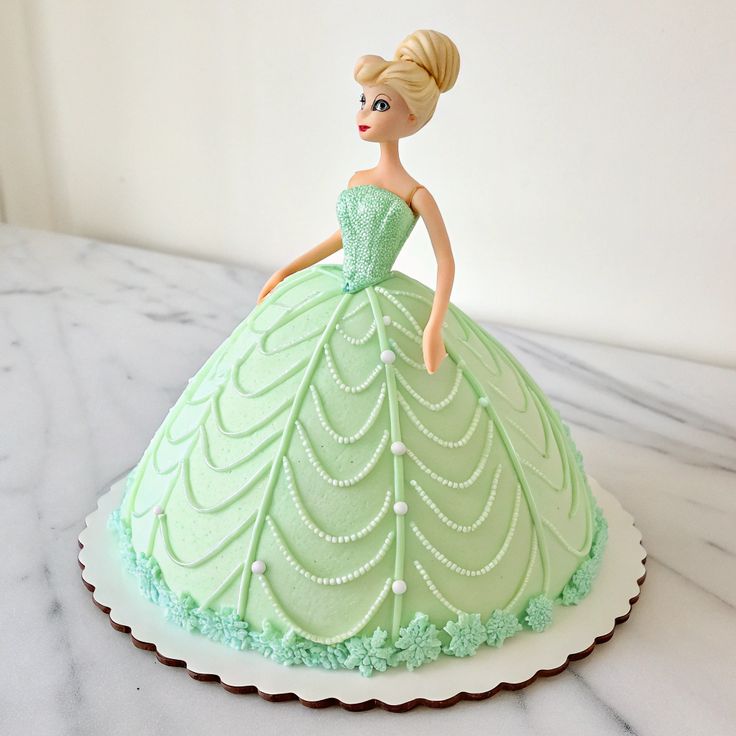 green barbie cake