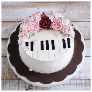 Music Floral Cake
