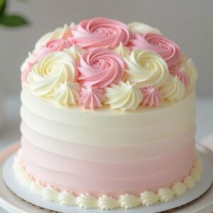 Pink Ombre Rosette Cake