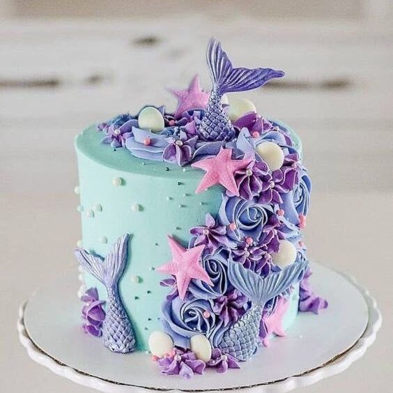 purple mermaid cake