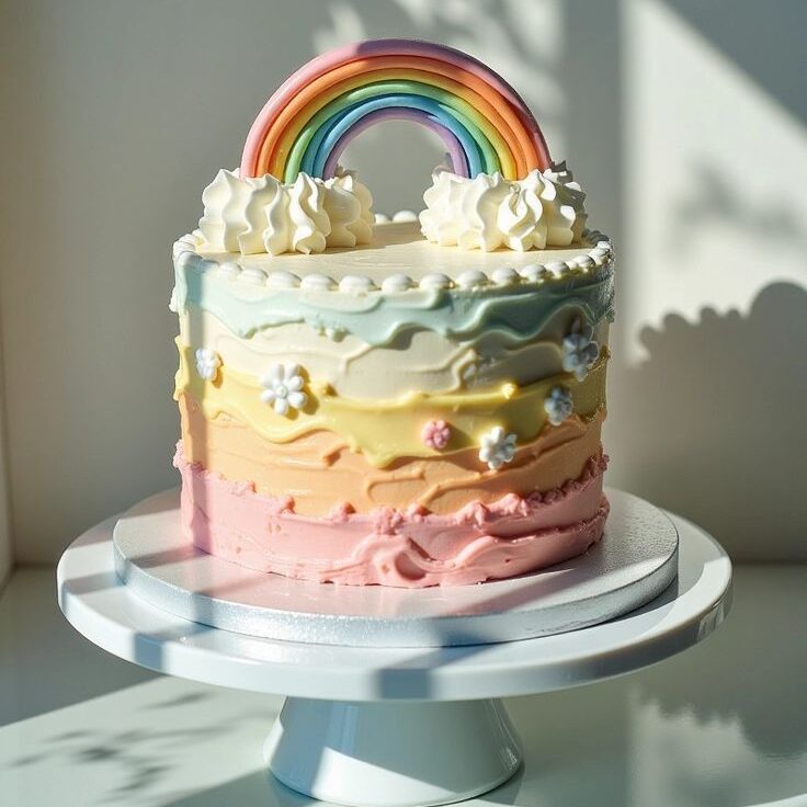 rainbow theme cake