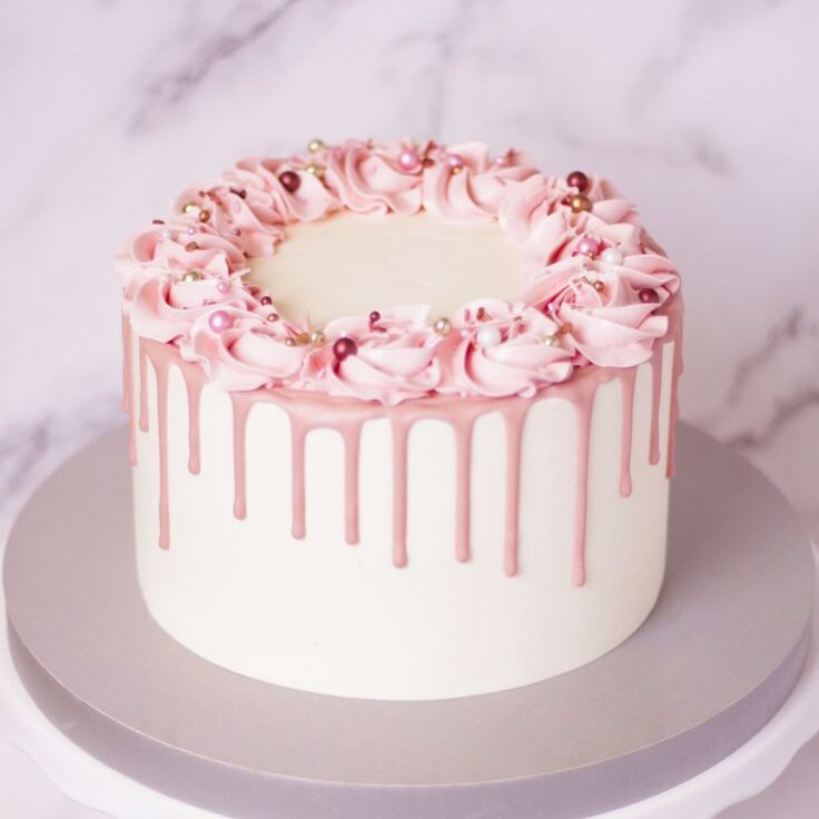 strawberry drip cake