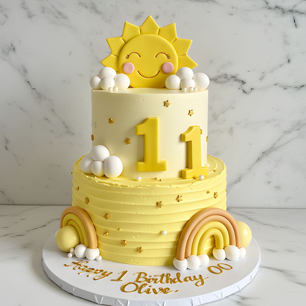 sunny first birthday cake 1