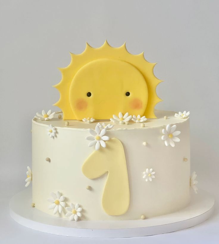 sunny first birthday cake