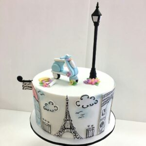Travel Theme Scooty Cake - 3 Kg