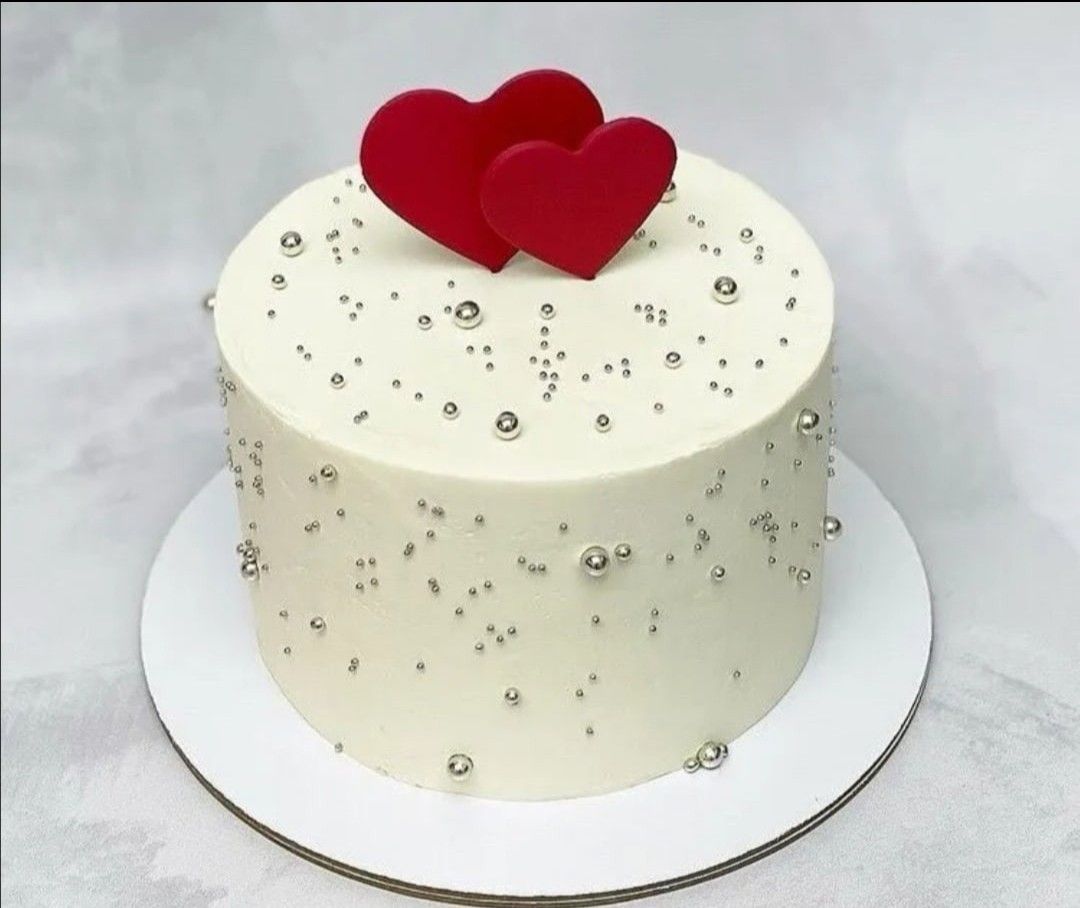 two hearts cake