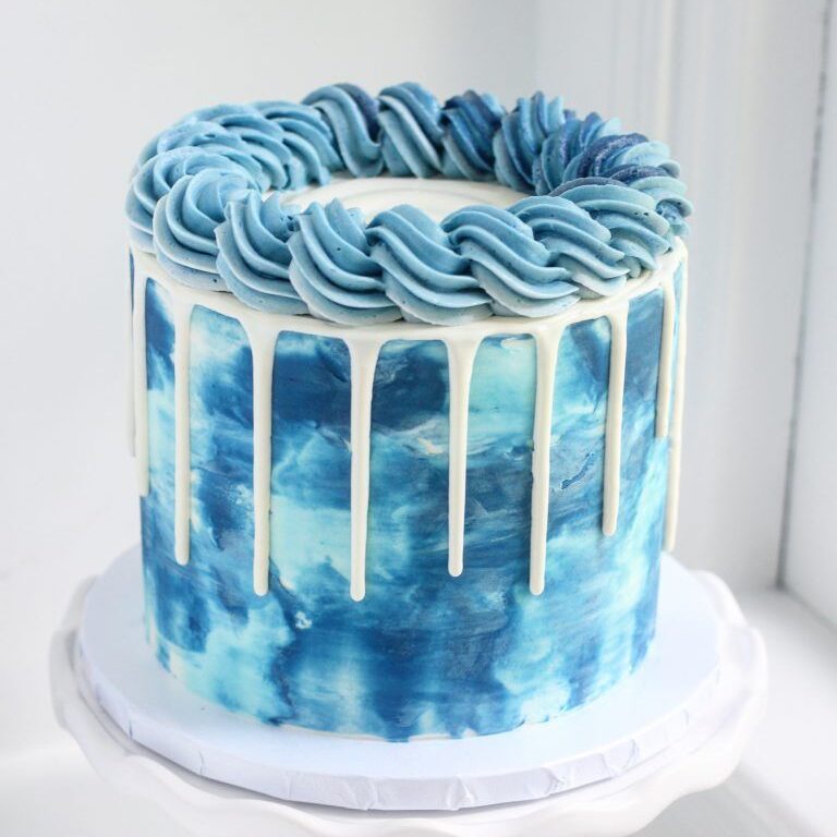white drip cake