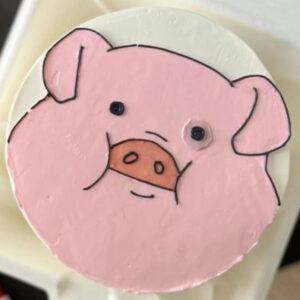 Cute Cartoon Pig Birthday Cake