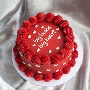 Playful Red Border Cake