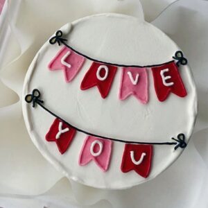 Minimalist Banner Love Cake