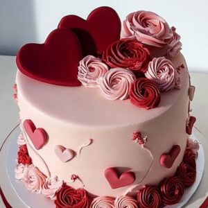 Elegant Velvet Rosette Cake