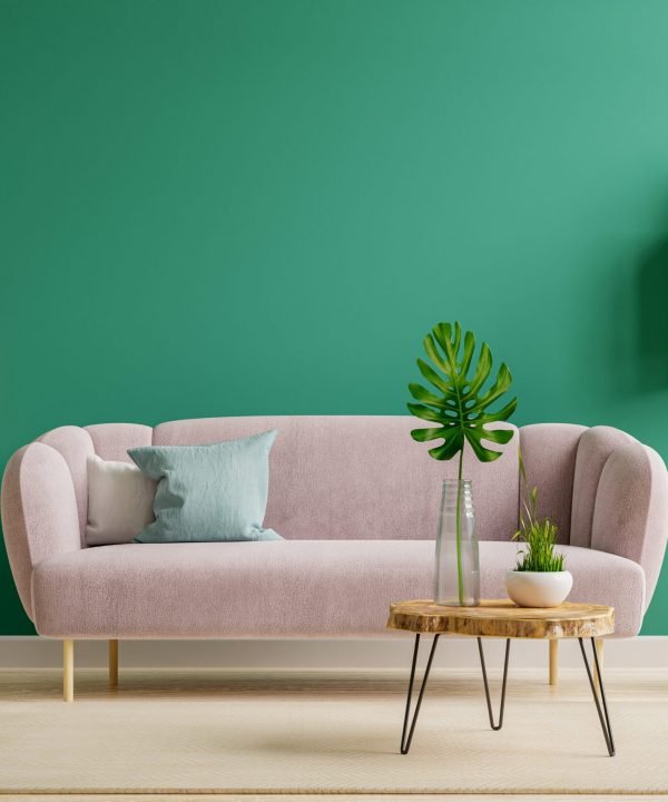 green interior modern interior living room style with soft sofa green wall 3d rendering scaled